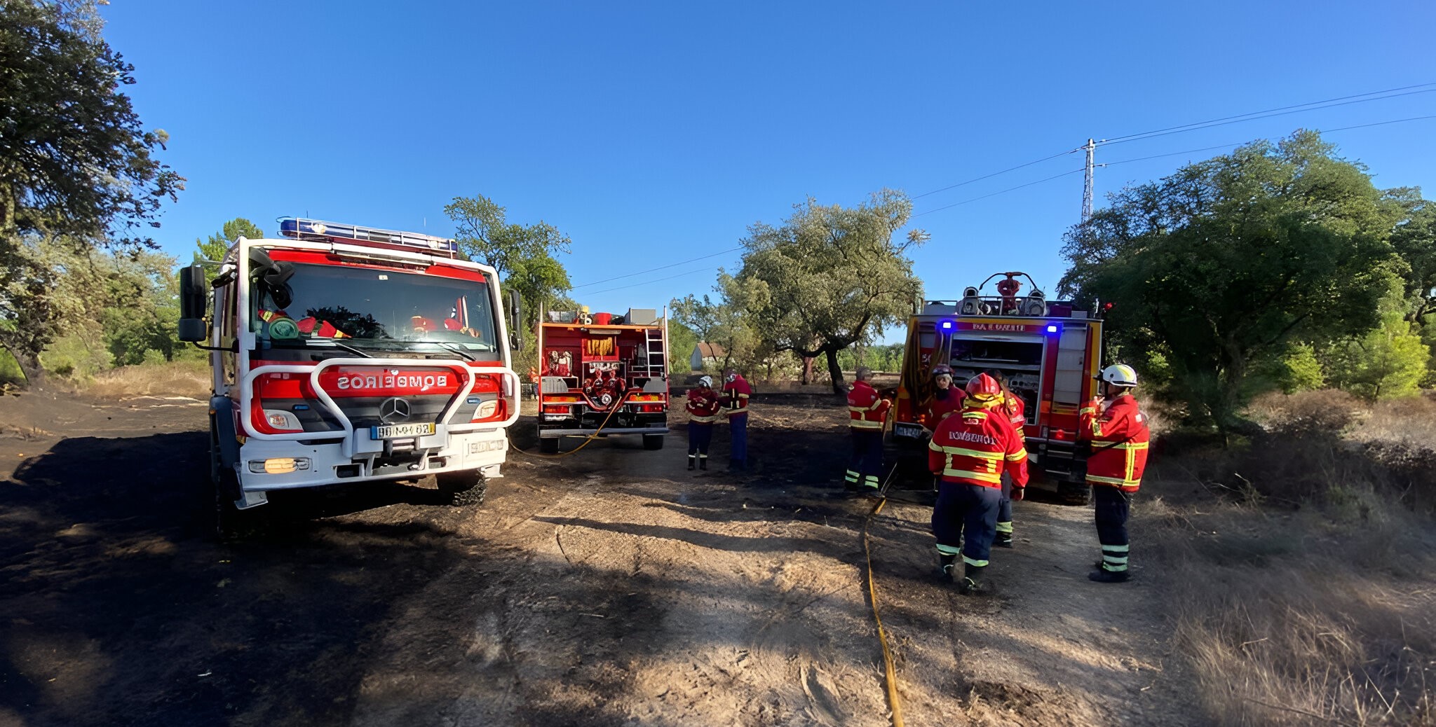 bombeiros em acção